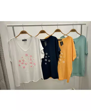 Camiseta crochet Margarita - Camisetas y Tops Tallas Grandes