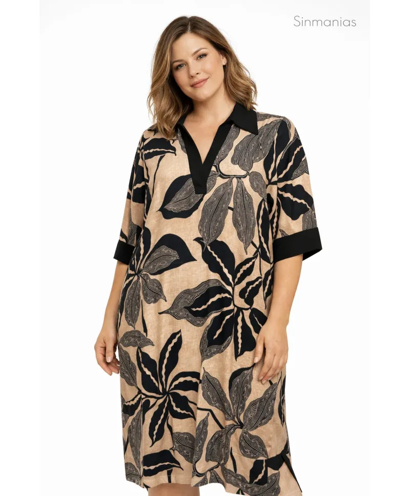 Vestido estampado Flor - Vestidos Tallas Grandes