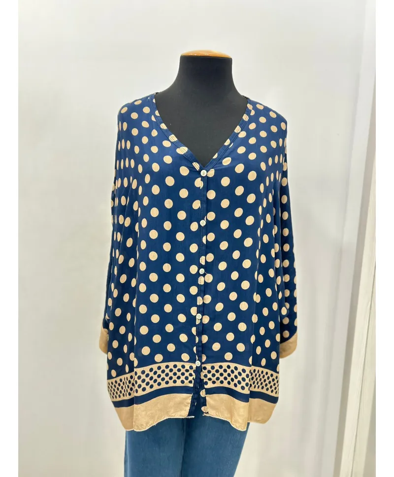 Camisa topos Algeciras - Ropa tallas grandes mujer moderna