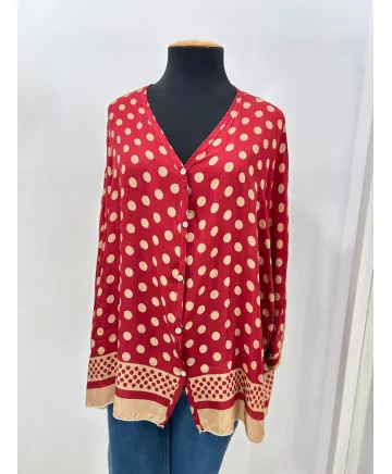 Camisa topos Algeciras - Ropa tallas grandes mujer moderna