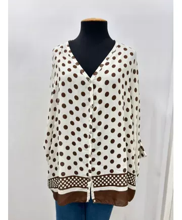 Camisa topos Algeciras - Ropa tallas grandes mujer moderna