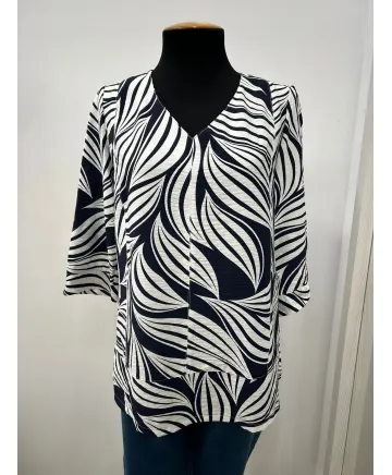 Blusa marino Vibes - Ropa tallas grandes mujer moderna