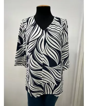 Blusa marino Vibes - Ropa tallas grandes mujer moderna