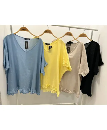 Blusa volantes Paula - Ropa tallas grandes mujer moderna