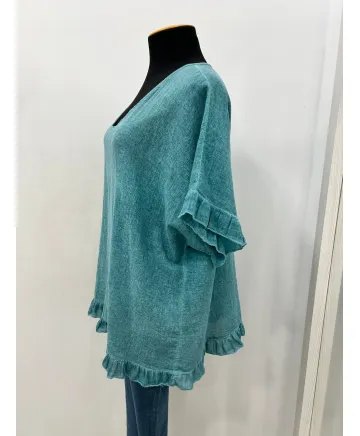 Blusa volantes Paula - Ropa tallas grandes mujer moderna