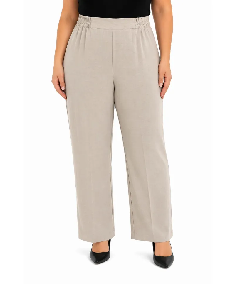 Pantalon beige Bel - Ropa tallas grandes mujer moderna