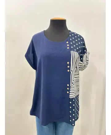 Blusa marino Gloria - Blusas Tallas Grandes