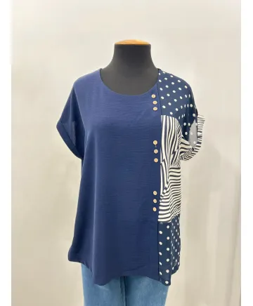 Blusa marino Gloria - Blusas Tallas Grandes