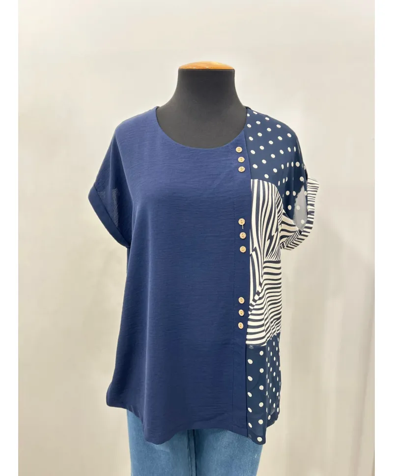 Blusa marino Gloria - Blusas Tallas Grandes