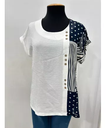 Blusa blanca Gloria - Ropa tallas grandes mujer moderna
