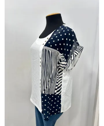 Blusa blanca Gloria - Ropa tallas grandes mujer moderna