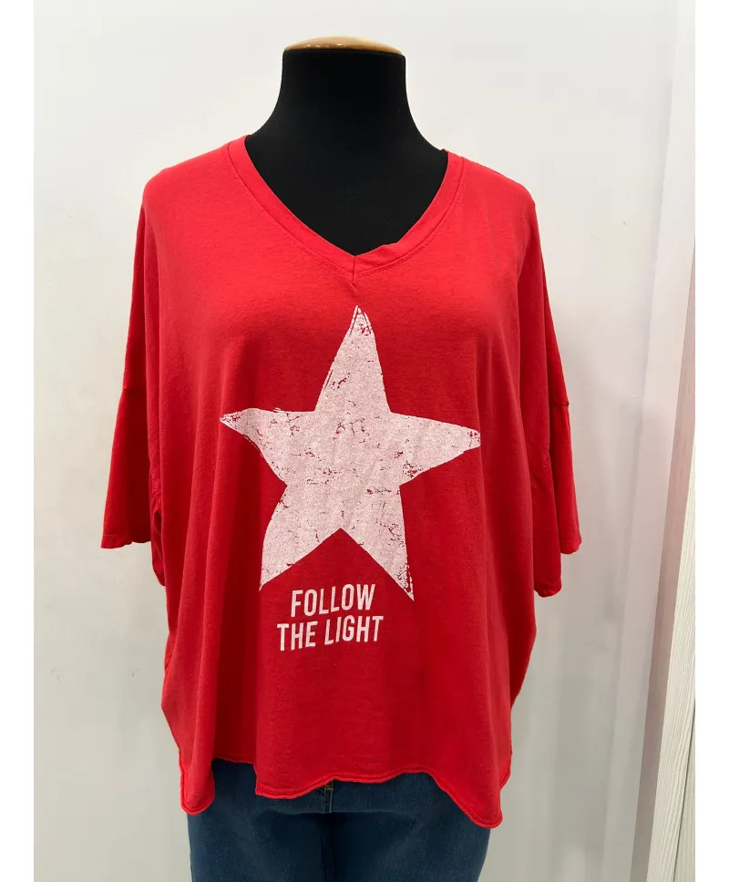 Camiseta estrella Luz - Camisetas y Tops Tallas Grandes