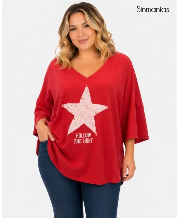 Camiseta estrella Luz - Camisetas y Tops Tallas Grandes