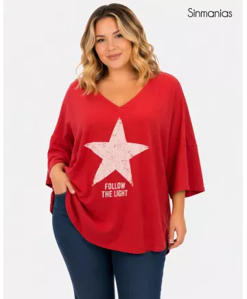 Camiseta estrella Luz - Camisetas y Tops Tallas Grandes