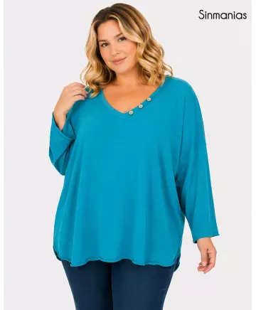 Camiseta botones Daily - Camisetas y Tops Tallas Grandes