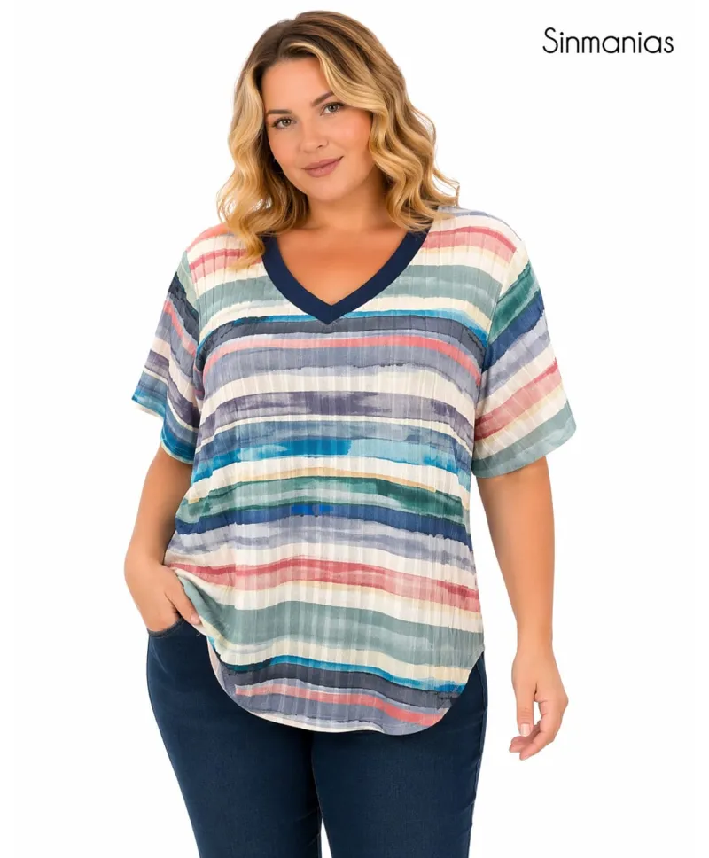 Camiseta trazos Solei - Camisetas y Tops Tallas Grandes