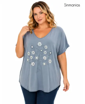 Camiseta crochet Margarita - Camisetas y Tops Tallas Grandes