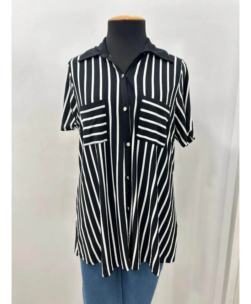 Camisa rayas literal - Ropa tallas grandes mujer moderna