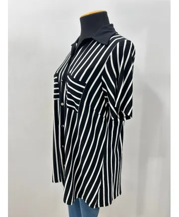 Camisa rayas literal - Ropa tallas grandes mujer moderna