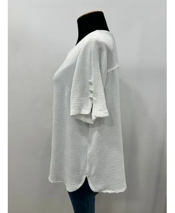Blusa blanca Boston - Blusas Tallas Grandes