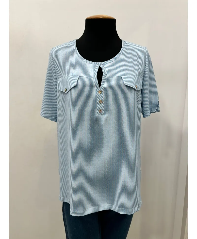 Blusa abertura Carmen - Blusas Tallas Grandes