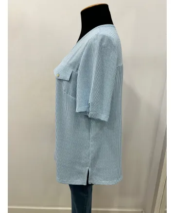 Blusa abertura Carmen - Blusas Tallas Grandes