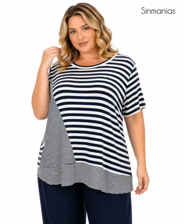 Camiseta marinera Ancla - Camisetas y Tops Tallas Grandes