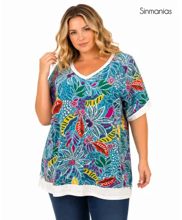 Camiseta estampada Bombay - Camisetas y Tops Tallas Grandes