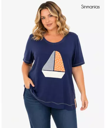Camiseta motivo Boat - Camisetas y Tops Tallas Grandes
