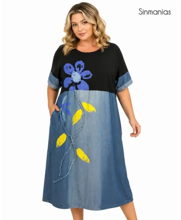 Vestido pintura Margarita - Vestidos Tallas Grandes