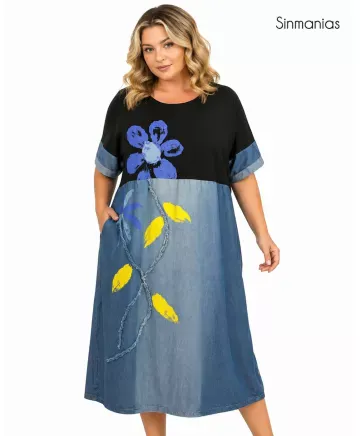 Vestido pintura Margarita - Vestidos Tallas Grandes