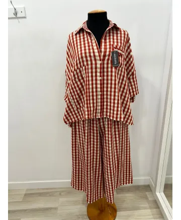 Pantalon cuadros Almudena - Ropa tallas grandes mujer moderna