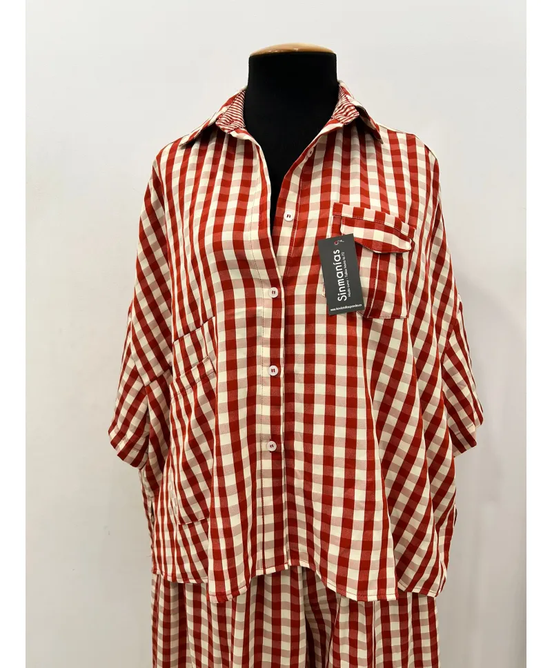 Camisa cuadros Almudena - Camisas Tallas Grandes