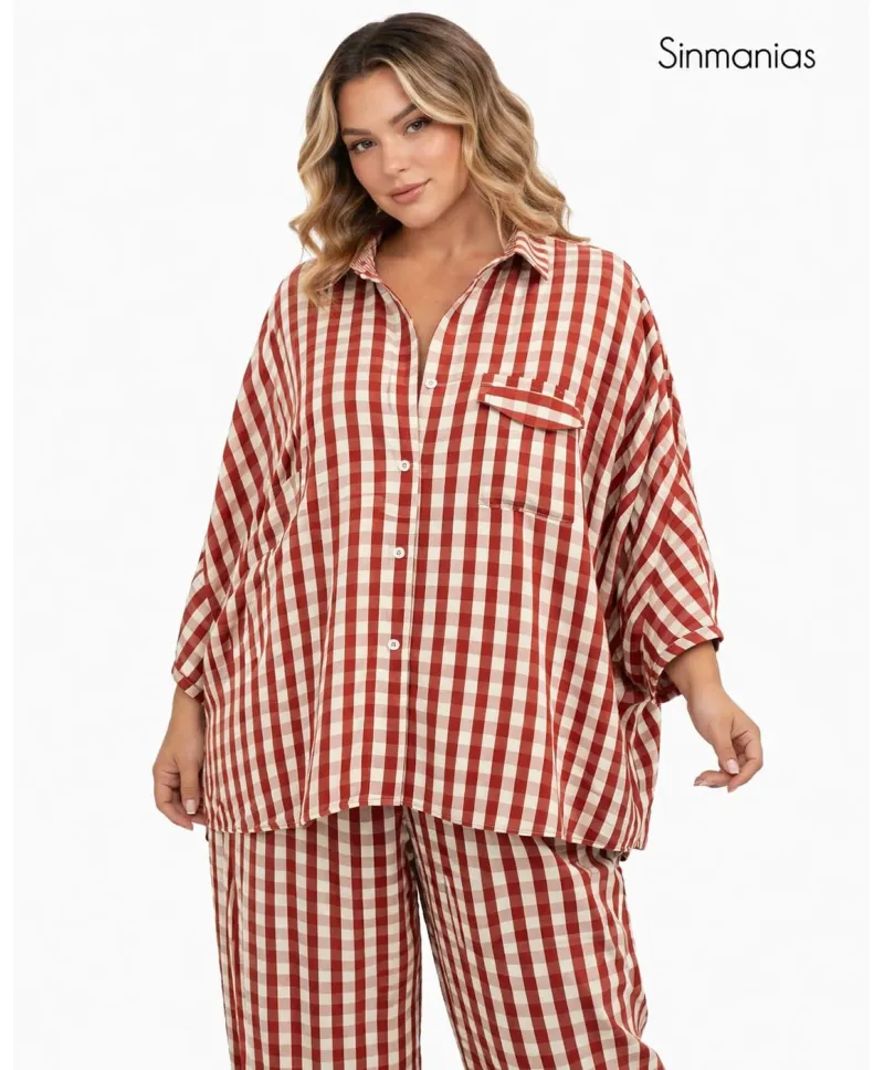 Camisa cuadros Almudena - Camisas Tallas Grandes