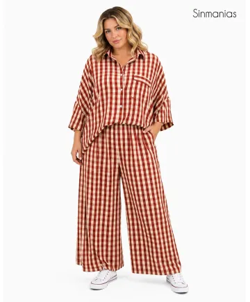 Pantalon cuadros Almudena - Pantalones Tallas Grandes