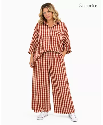 Pantalon cuadros Almudena - Pantalones Tallas Grandes