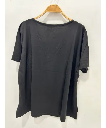 Camiseta negro Cremallera - Ropa tallas grandes mujer moderna