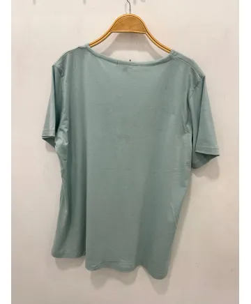 Camiseta verde Cremallera - Camisetas y Tops Tallas Grandes