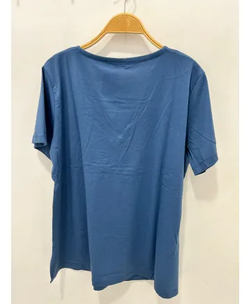 Camiseta azul Cremallera - Camisetas y Tops Tallas Grandes
