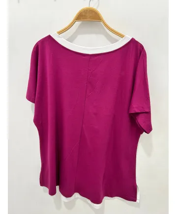 Camiseta buganvilla Combinada - Camisetas y Tops Tallas Grandes