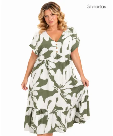 Vestido verde Almirante - Ropa tallas grandes mujer moderna