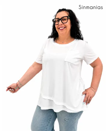 Camiseta blanca Desigual - Ropa tallas grandes mujer moderna