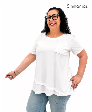Camiseta blanca Desigual - Ropa tallas grandes mujer moderna