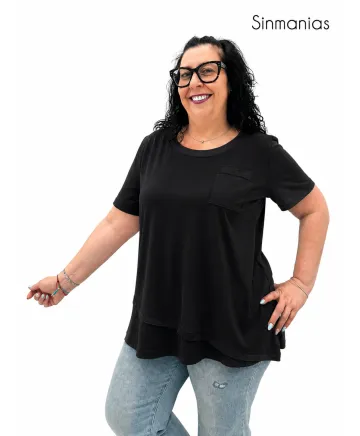 Camiseta negra Desigual - Camisetas y Tops Tallas Grandes