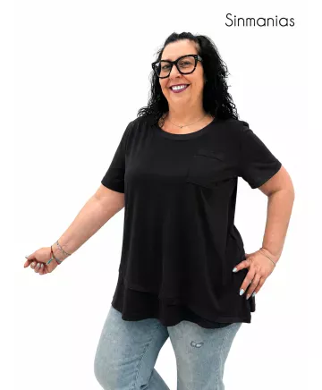 Camiseta negra Desigual - Camisetas y Tops Tallas Grandes
