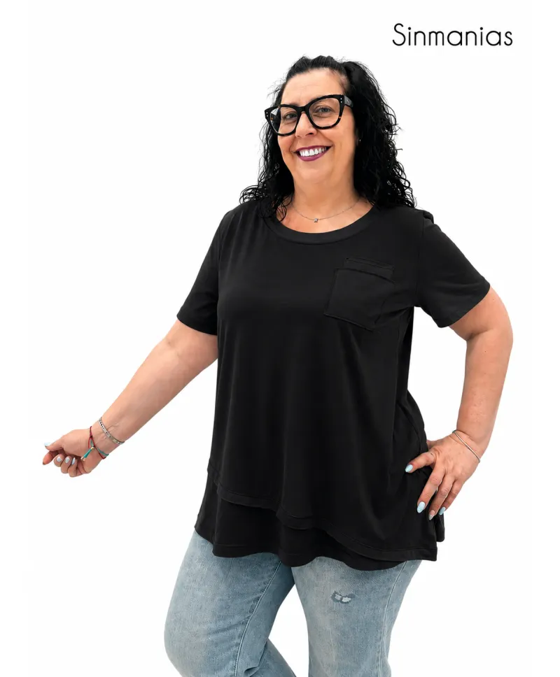 Camiseta negra Desigual - Camisetas y Tops Tallas Grandes