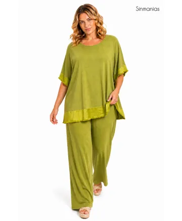 Pantalon raso Julia - Ropa tallas grandes mujer moderna