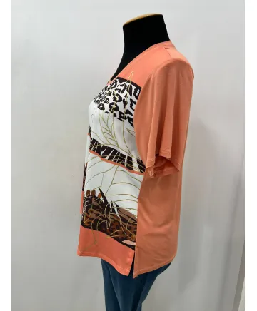 Camiseta naranja Leo - Ropa tallas grandes mujer moderna