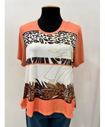 Camiseta naranja Leo - Ropa tallas grandes mujer moderna
