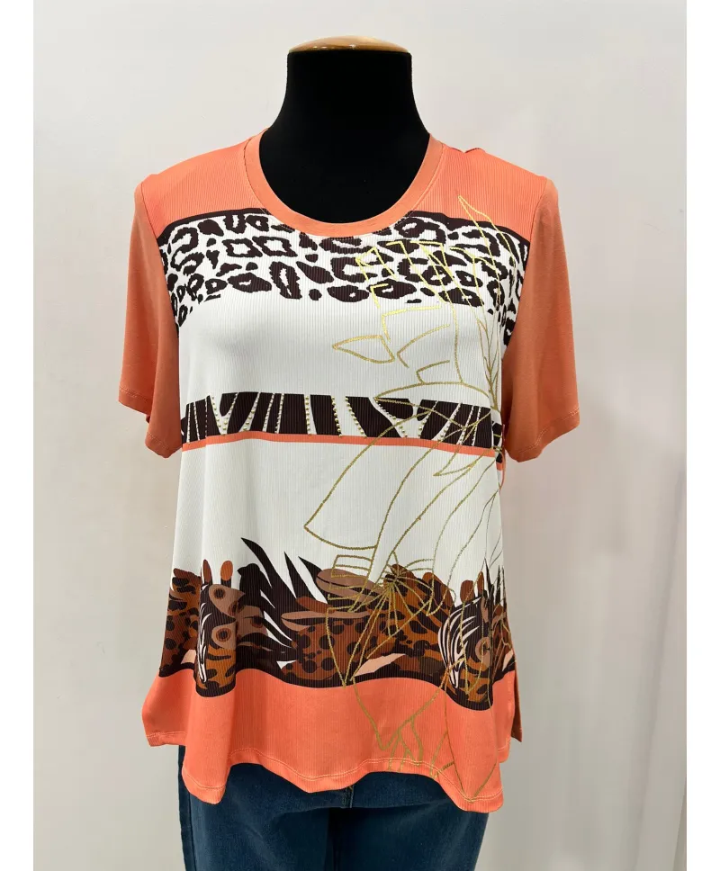 Camiseta naranja Leo - Ropa tallas grandes mujer moderna